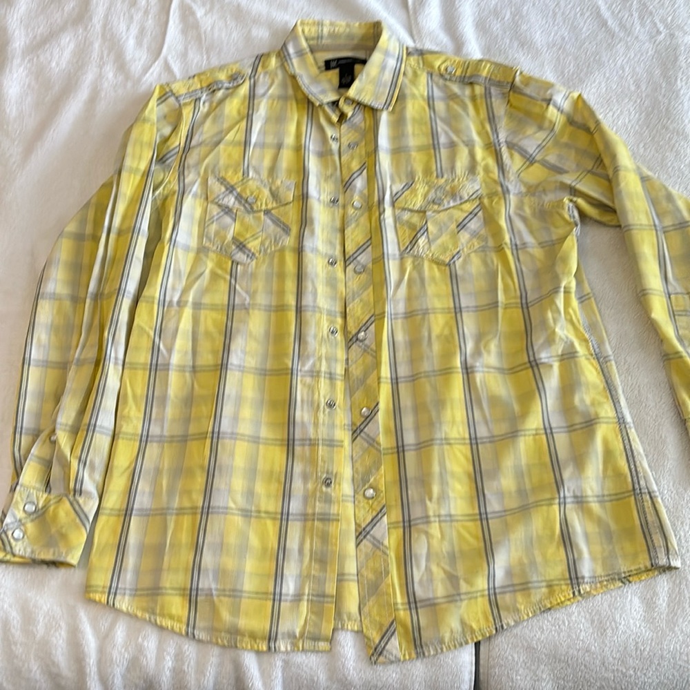 INC men’s pearl snap button down shirt